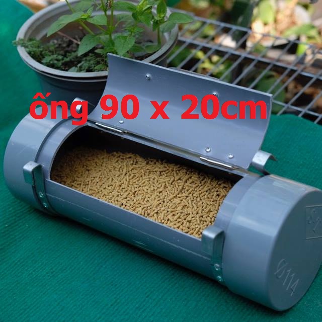 MÁNG ĐỰNG THỨC ĂN THÔNG MINH CHO GÀ ( ỐNG 90 DÀY 3LI X 20CM )