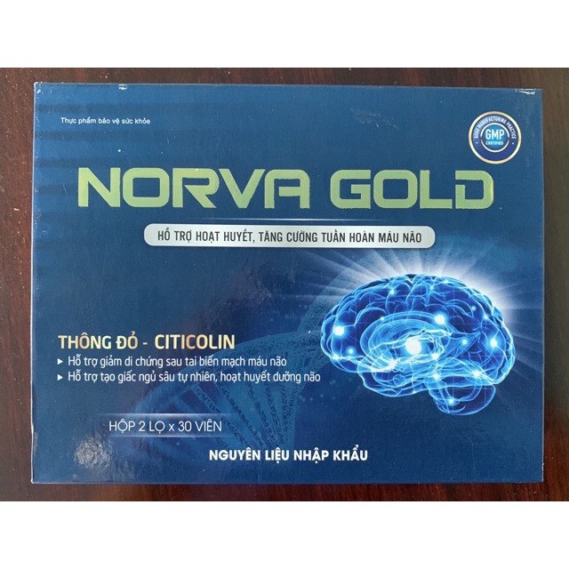 Bổ Não NORVA GOLD - Hộp 2 lọ *30 viên  - Hỗ trợ hoạt huyết, tăng cường tuần hoàn máu não