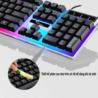 Bộ Bàn Phím GAMING G21 + Chuột + Lót Chuột Bàn Phím  LED Giả Cơ G21 Led 7 Màu