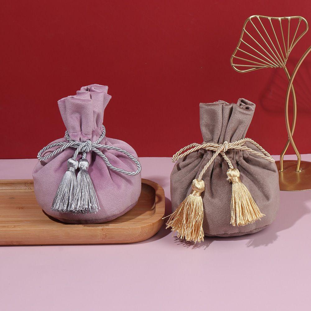 Túi Dây Rút Đựng Kẹo Phối Tua Rua Dễ Thương