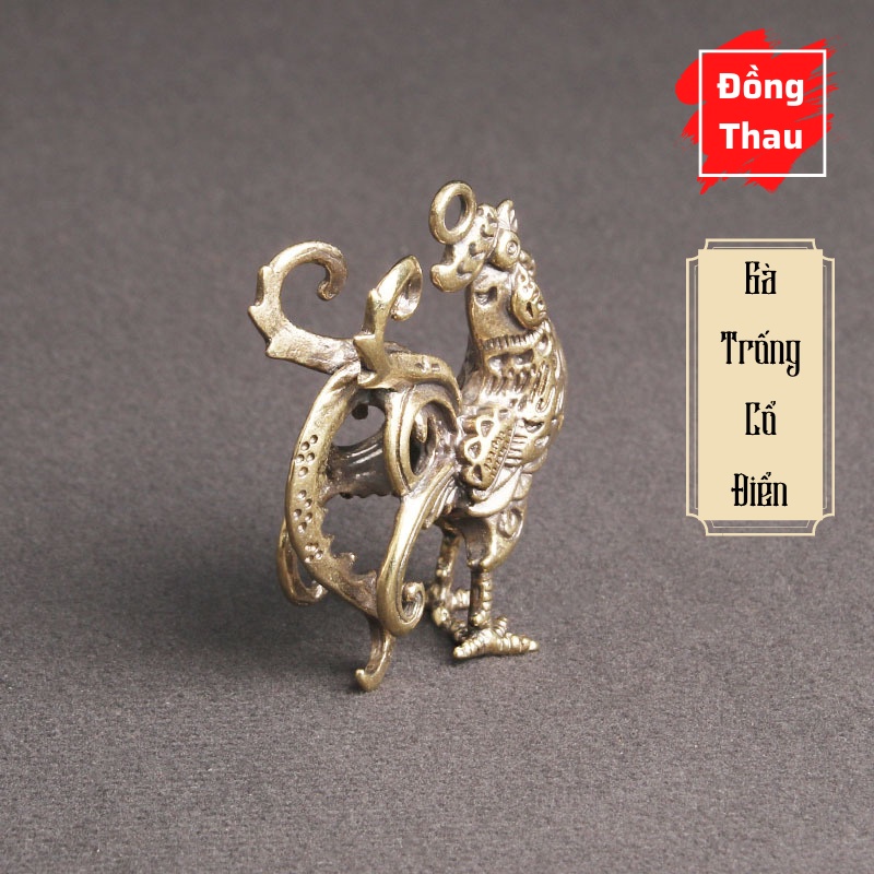 Tượng Đồng Phong Thủy May Mắn Tài Lộc Hình Con Gà Trống Cổ Điển Bằng Đồng
