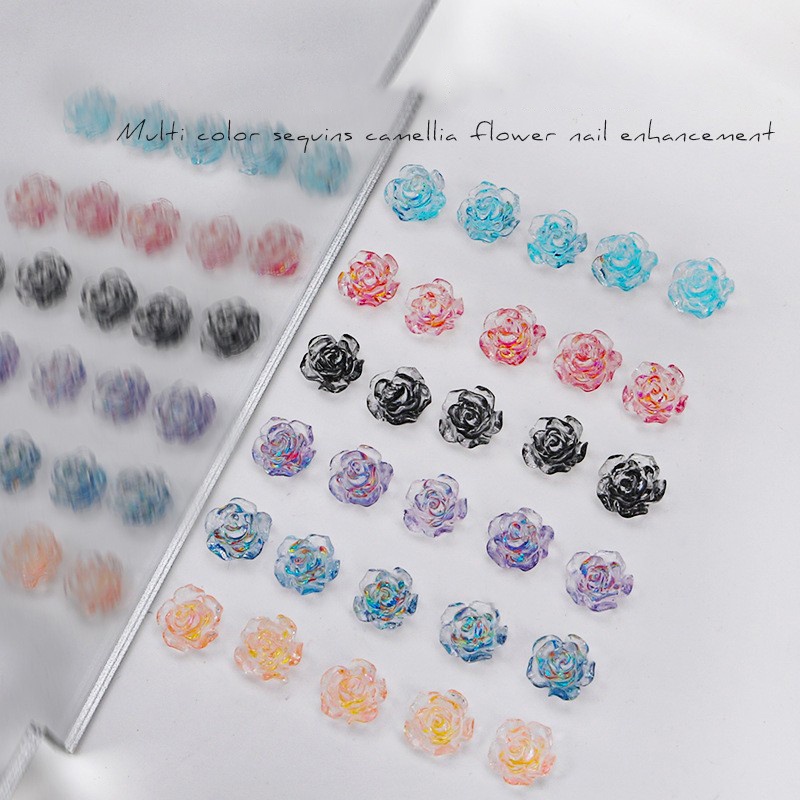 Set 50 Hoa Hồng Đính Trang Trí Móng Tay Nghệ Thuật DIY Bằng Nhựa Resin Mới Năm 2022