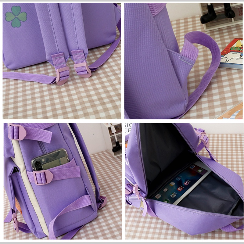 Bộ Ba Lô Túi Ví In Hình Hoạt Hình Dễ Thương Cho Nữ