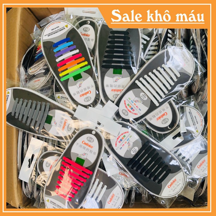 Dây Giày Cao Su Thông Minh Cao Cấp COOLNICE Bộ 16 Dây Siêu Tiện Lợi Hàng có sẵn