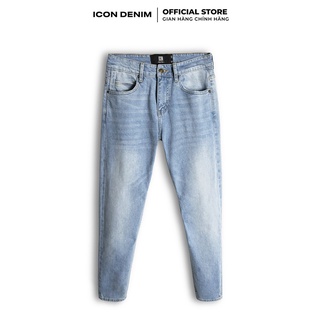 Quần Jean Trơn Nam ICON DENIM Light Wash Dáng Slim-fit QJ120007