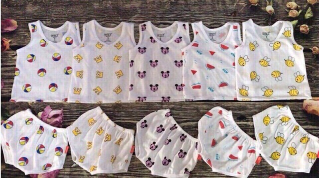 GIÁ Tại XƯỞNG Bộ sát nách, cộc tay chip đùi cotton cho bé trai bé gái