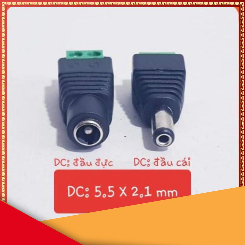 [Loại 1] Combo 10 Jack DC Vặn Vít Đực/ Cái (dùng thi công lắp đặt camera)