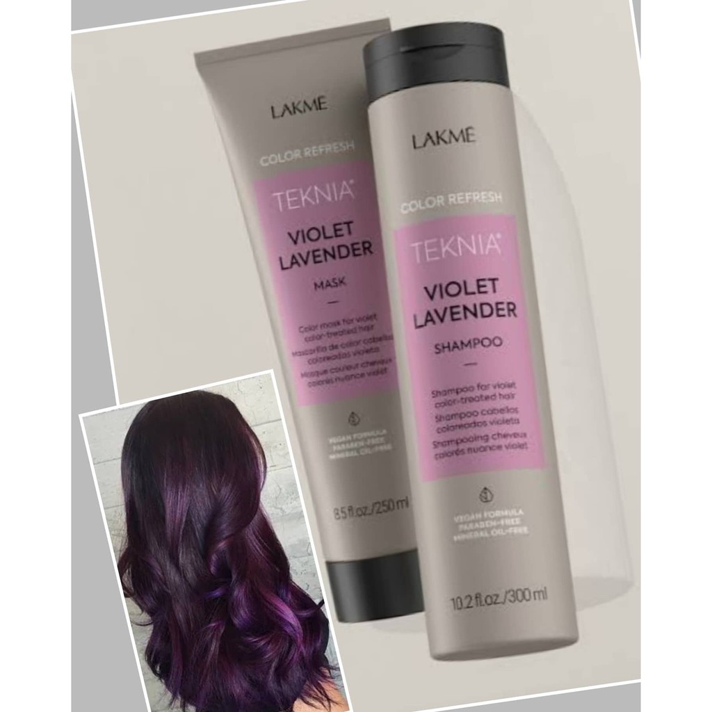 DẦU GỘI VÀ MẶT NẠ BỔ SUNG HẠT MÀU TÍM LAKME TEKNIA VIOLET LAVENDER 300ML - 250ML - 1000ml