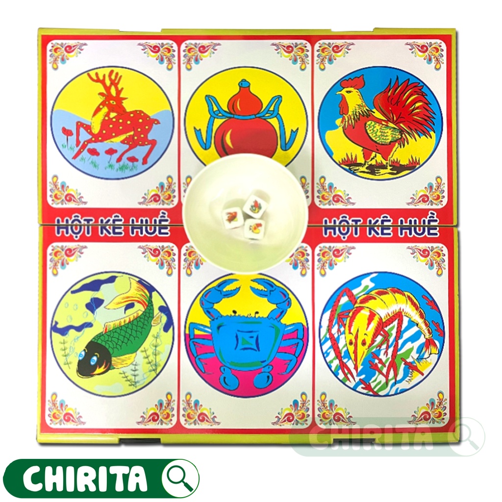Bầu Cua Tôm Cá Tết 2024 Xúc Xắc Bằng Đá LOẠI TỐT Đủ Mẫu - Đồ Chơi Bộ Bầu Cua Tôm Cá Cọp Bàn Nhựa board game CHIRITA