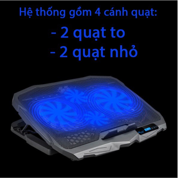 Đế tản nhiệt Latope quạt hút nhiệt nâng chỉnh độ cao làm mát máy tính laptop