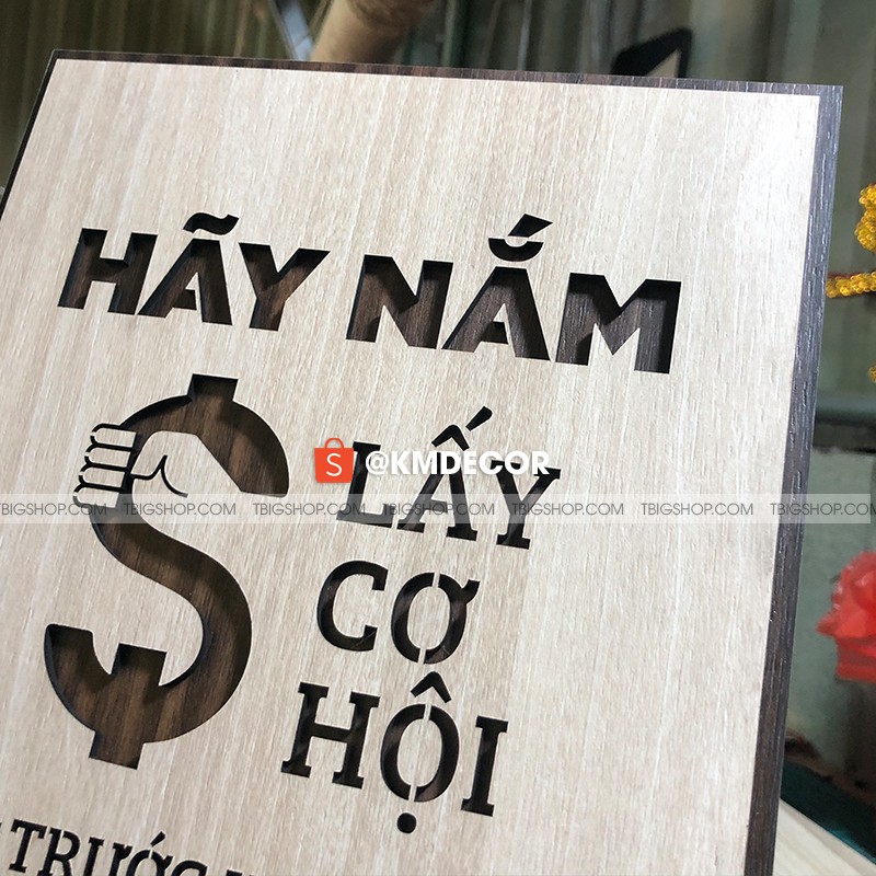 HãyTranh gỗ TBIG - Tranh truyền cảm hứng mẫu câu &quot;Hãy nắm lấy cơ hội trước khi nó biến mất&quot;