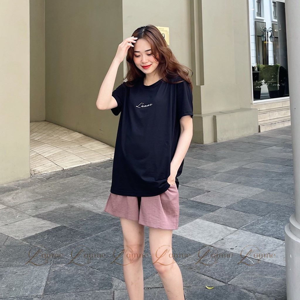 Áo phông bầu L'amme T-shirt chất cotton thấm hút mồ hôi mặc được sau sinh by LAMME