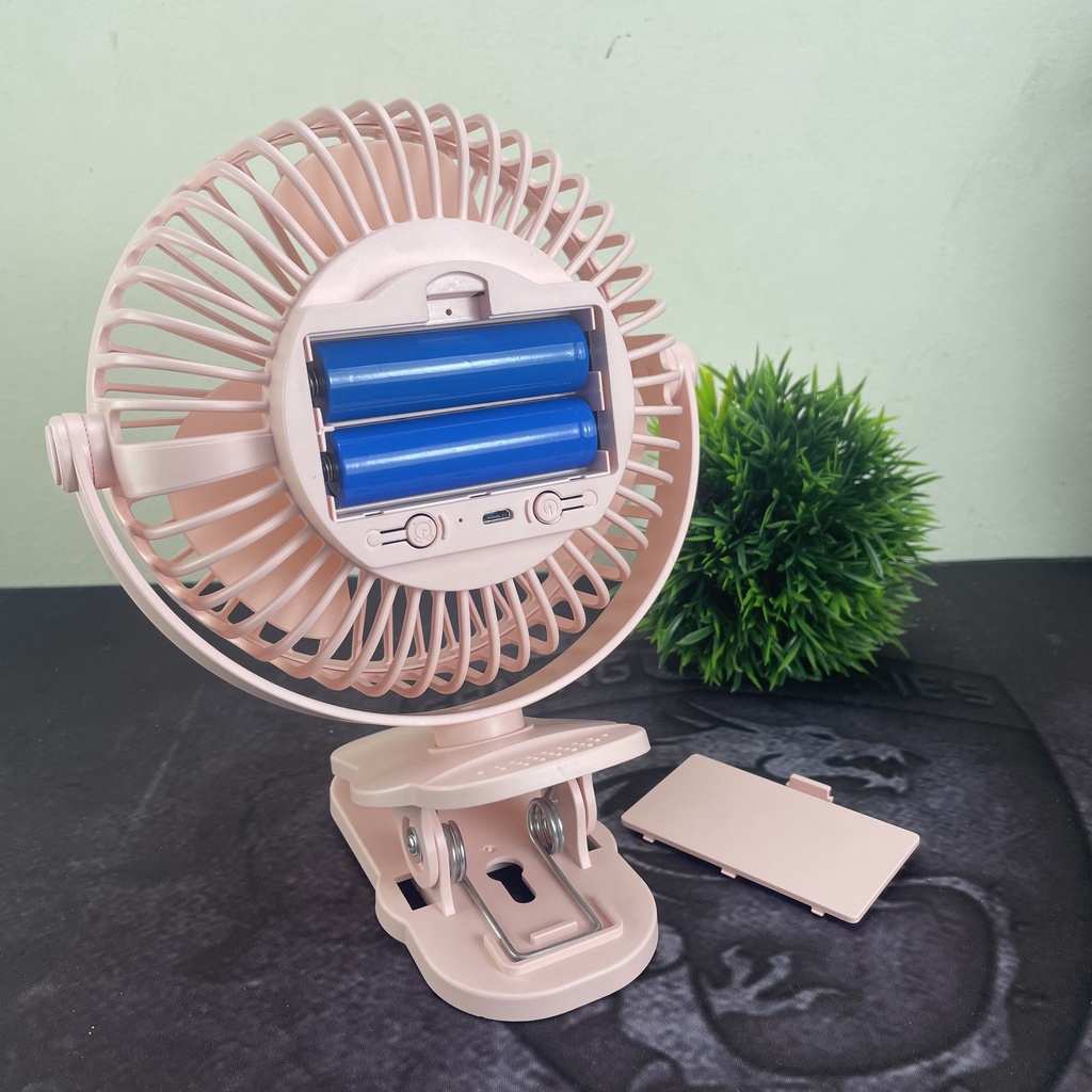 Quạt Mini Tích Điện Kẹp Bàn Q19 Cực Mát Xoay 720 Độ , Đế Kẹp Chắc Chắn Cho Các Bạn Làm Văn Phòng, Kẹp Xe Đẩy Cho Bé