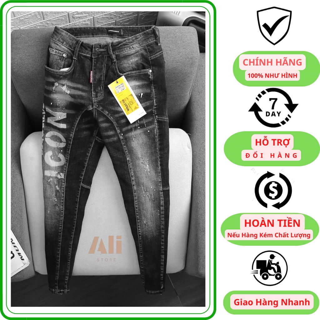 Quần jean nam quần jean  đen chất bò cao cấp co dãn 4 chiều cực đẹp rin trơn from dáng chuẩn đẹp như hình
