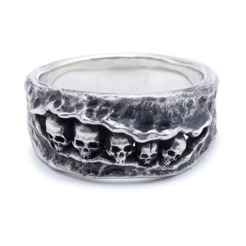Nhẫn Hình Bộ Xương Phong Cách Gothic Punk Có Thể Điều Chỉnh Kích Cỡ