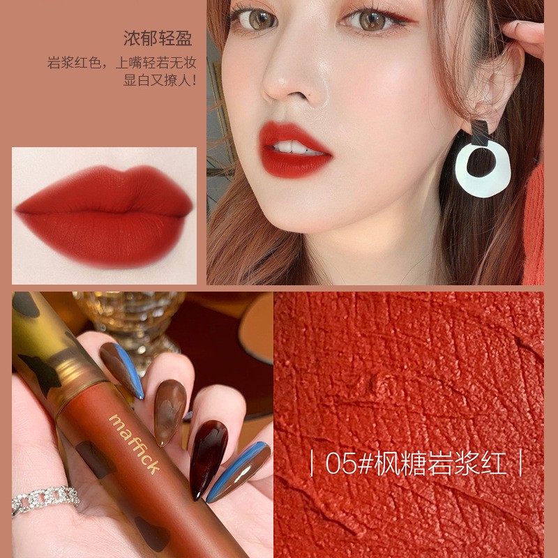 (Hàng Mới Về) Son Môi Màu Nude Lì Maffick hổ phách+ Nhung Mềm Mịn Lâu Trôi Chống Thấm Nước Tự Nhiên | BigBuy360 - bigbuy360.vn