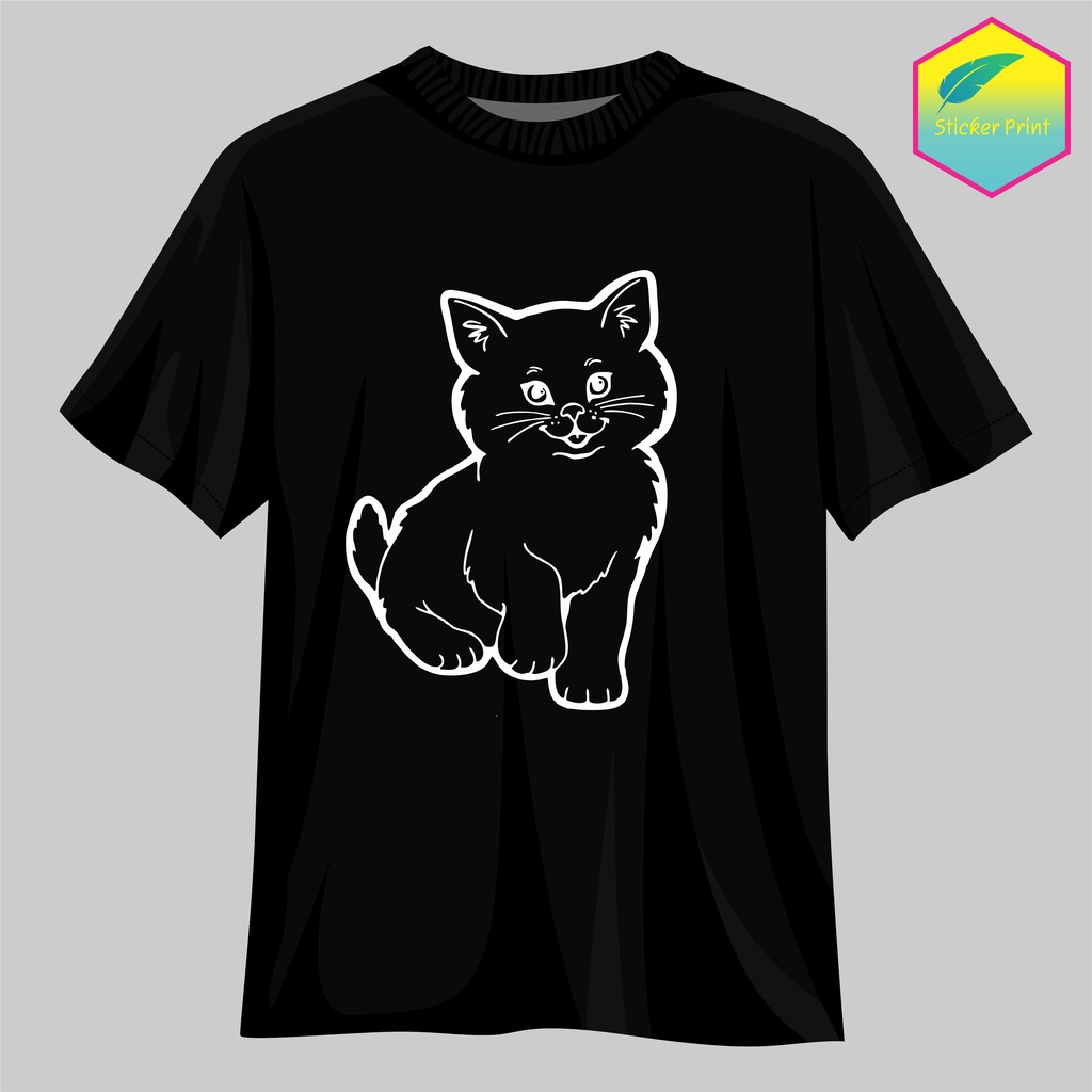 Hình in Mèo cute 2 màu. nhiều kích thước lựa chọn ,có hướng dẫn in gửi kèm