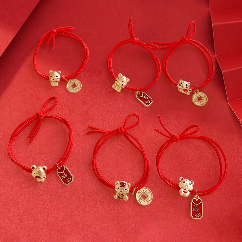 Dây Cột Tóc Co Giãn Mềm Mại Hình Chú Hổ Hoạt Hình