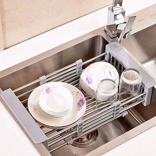 Rổ inox gác chậu rửa bát