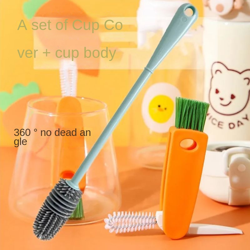 Cọ Rửa Ly Cốc Mềm Ba Trong Một Đa Chức Năng Có Nắp Đậy Tiện Dụng