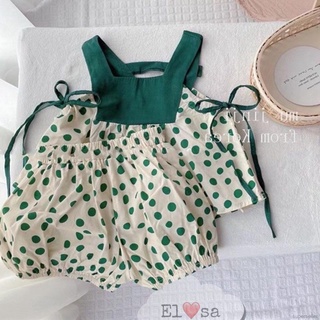 Set bộ chấm bi phối ngực ES bé gái
