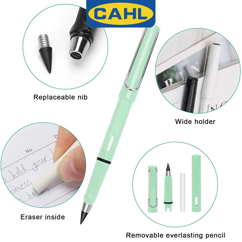 Bút Chì Kẻ Vô Hạn Lâu Trôi Có Thể Tái Sử Dụng Kèm Gôm Tẩy Tiện Dụng Cho Học Sinh