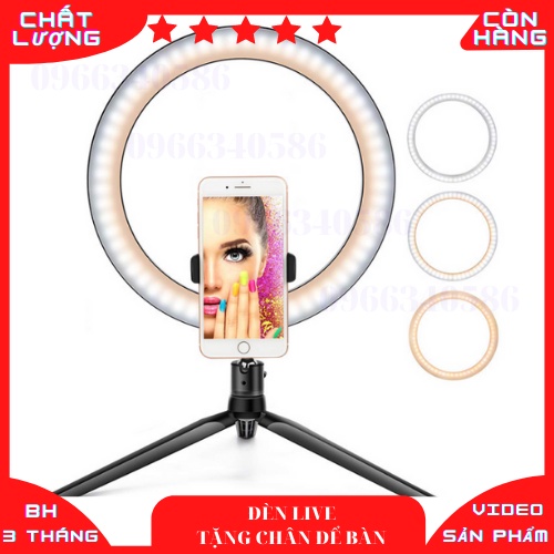 SALE ĐÈN 26cm +kẹp+chân để bàn LIVESTREAM ĐÈN LIVE STREAM make up trang điểm VIDEO Sản Phẩm