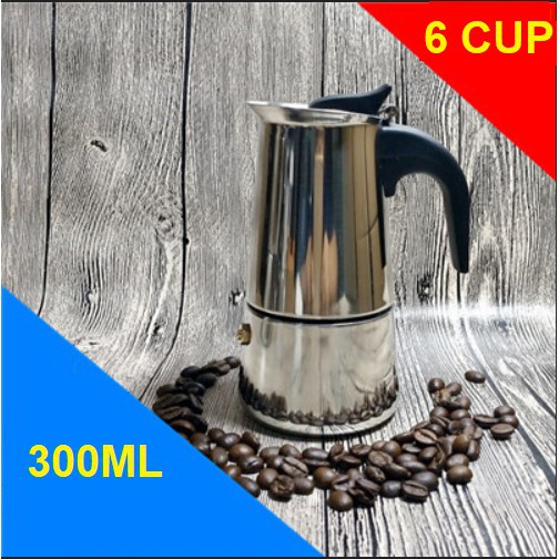 BÌNH PHA CAFE INOX 300ml, ấm pha cà phê inox 300ml phong cách Ý S.T