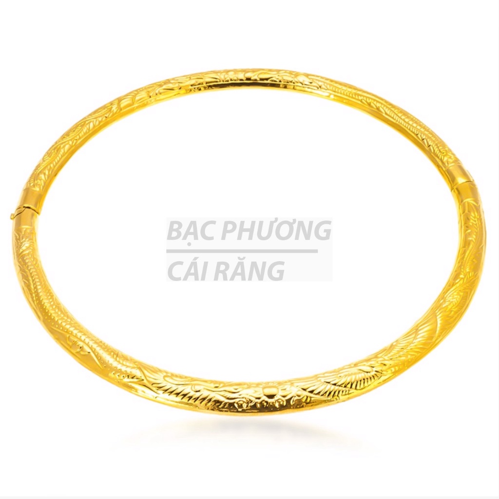 Kiềng Cổ Chạm Rồng Phụng Màu Vàng 24K Cao Cấp và Xịn