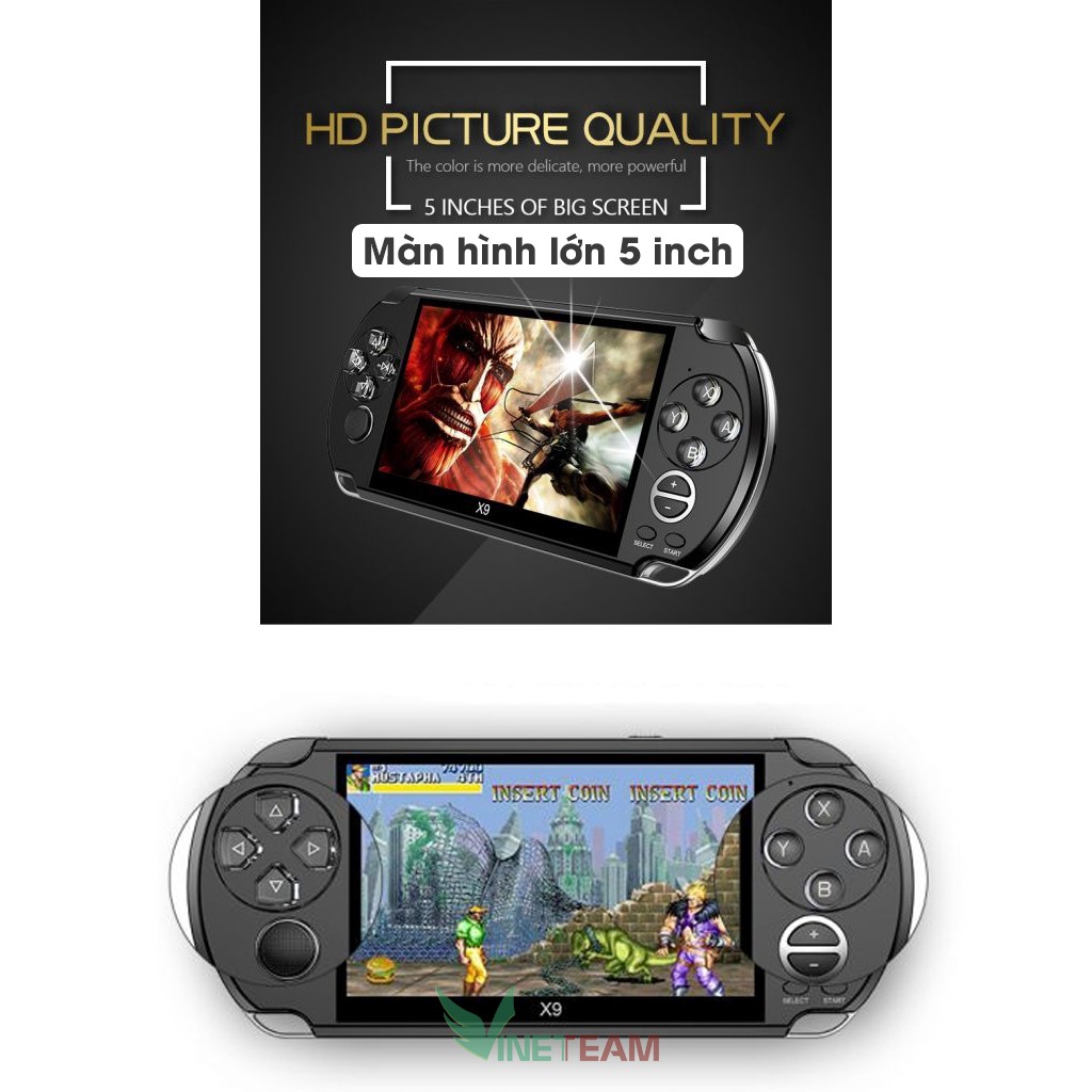 Máy Chơi Game Cầm Tay X9 Cho Tv Output NEW Updated 8GB PSP Handheld Game Player 5 Inch Portable Game Console -dc3373