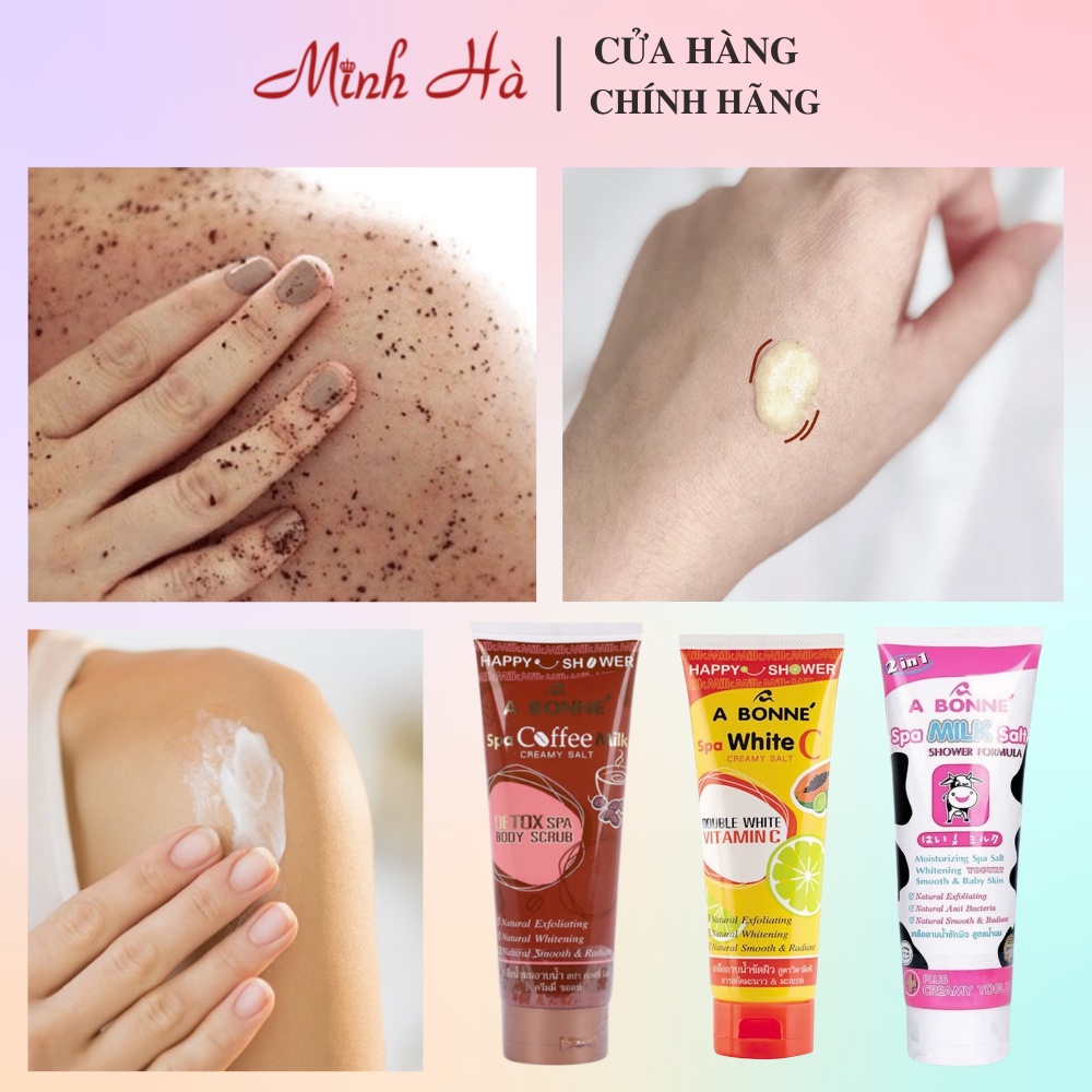 Muối tắm sữa A Bonne Spa 350g dạng tuýp tẩy da chết, mềm mịn da