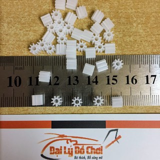 Bánh răng nhựa 9 răng lỗ trục 2mm dùng để chế tạo đồ chơi