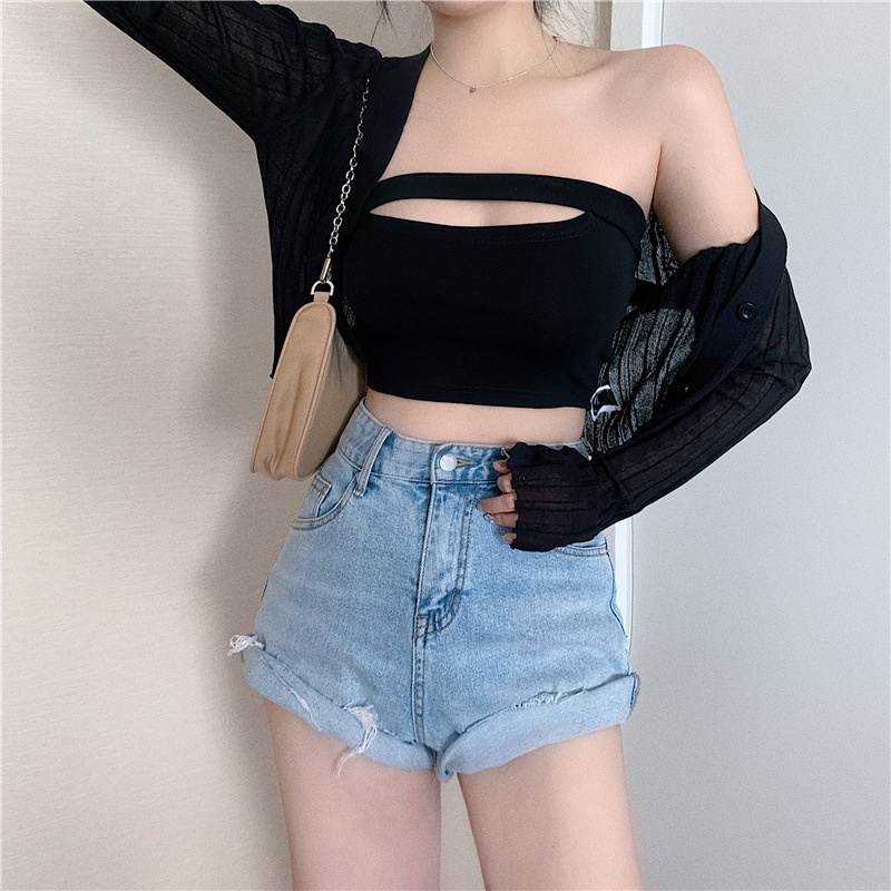 Áo ống nữ hở ngực phong cách sexy