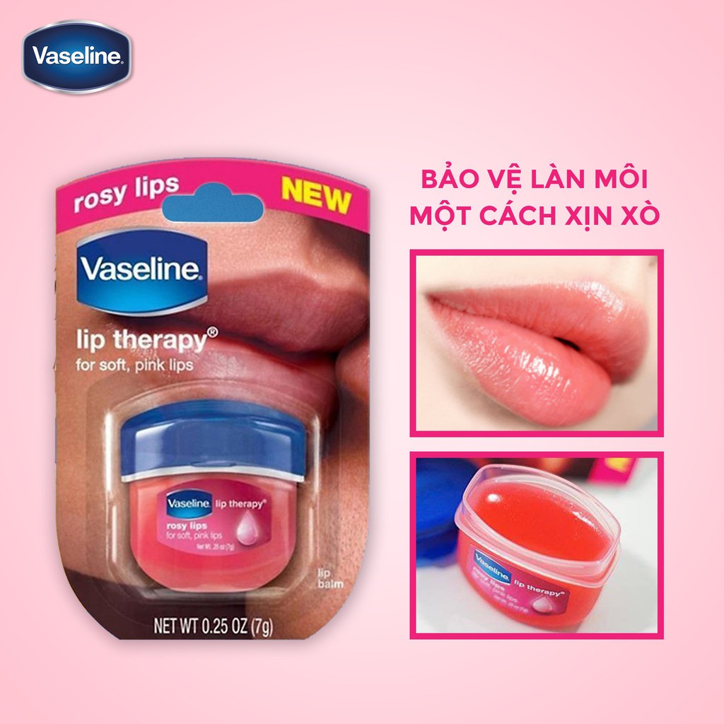 [Hàng Mỹ] Sáp Dưỡng Môi Vaseline Lip Therapy hũ mini 7g USA | BigBuy360 - bigbuy360.vn