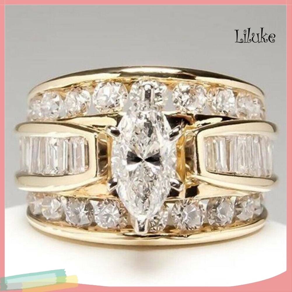 Nhẫn Đính Đá Zircon Thời Trang Sang Trọng Cho Nữ