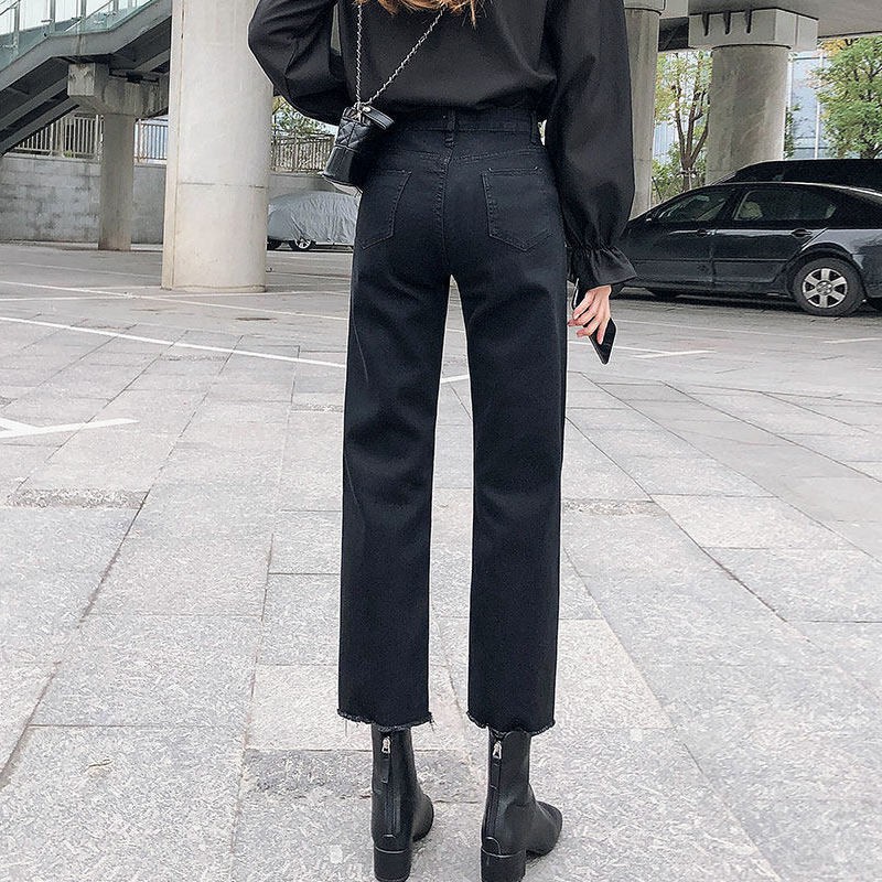 Quần Jeans Nữ Lưng Cao Ống Đứng Thời Trang Hàn | BigBuy360 - bigbuy360.vn