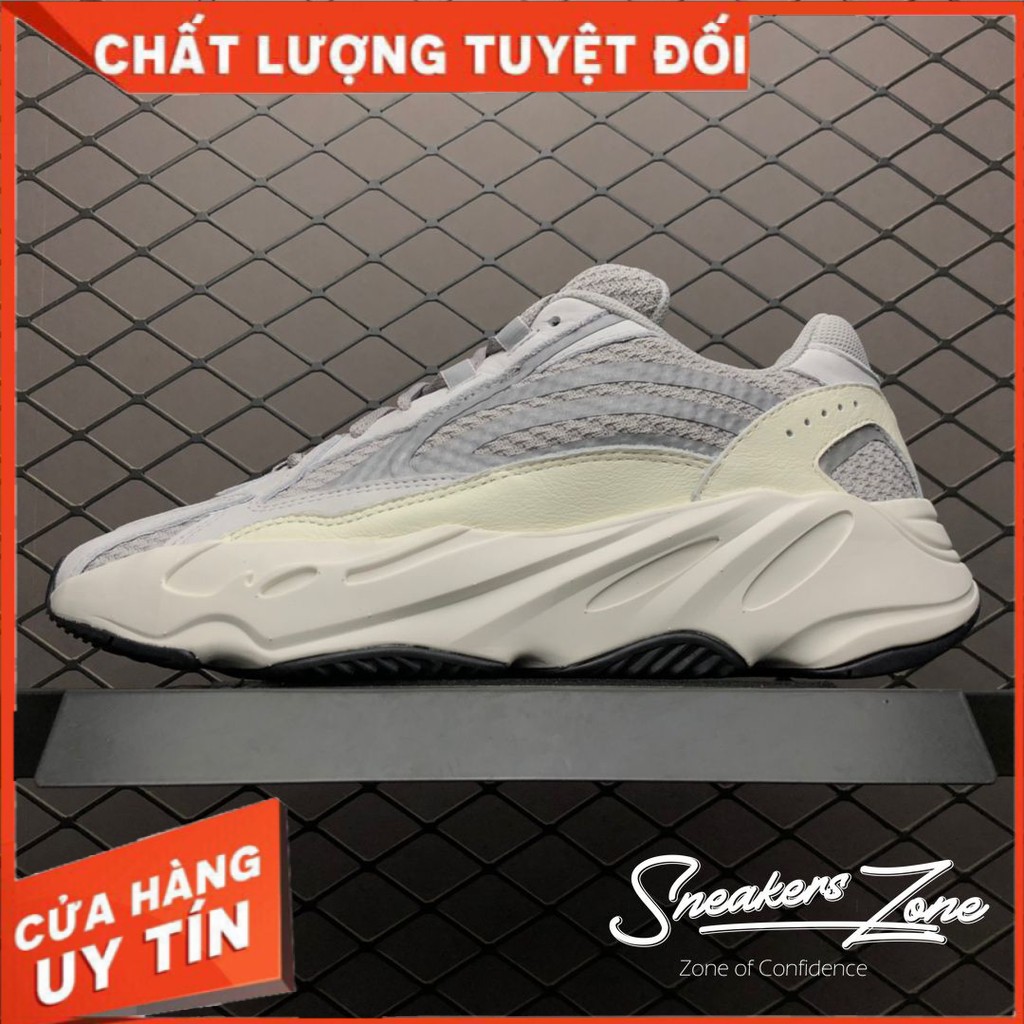 (FREESHIP+HỘP+QUÀ) Giày thể thao YZ700 V2 Static trắng xám phản quang
