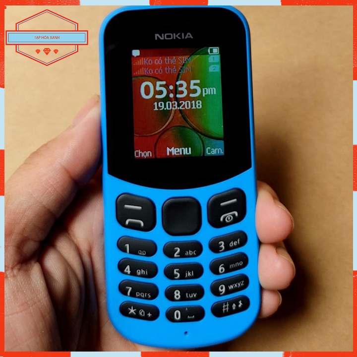 Điện Thoại Cổ Cục Gạch Pin Trâu Nokia 130 TA-1017 Chính Hãng Bàn Phím Số Cho Người Già