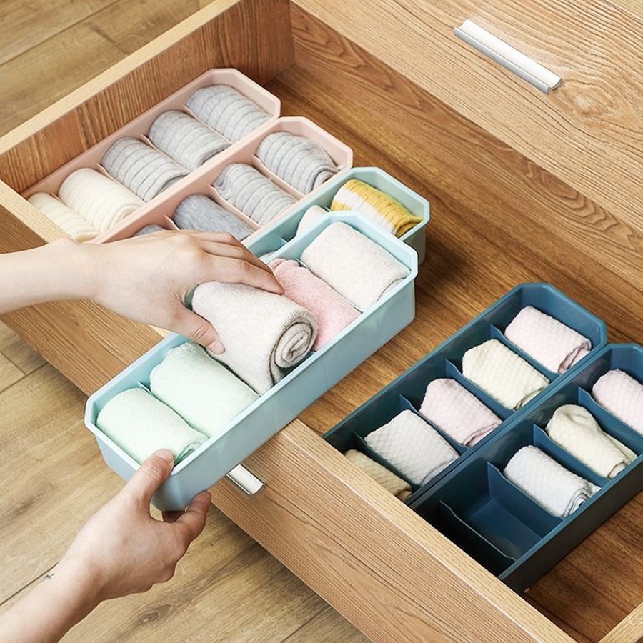 ơn 99K] Hộp Đựng Đồ Lót, Tất Vớ Enoda Home Chia Ngăn Nhiều Màu P012