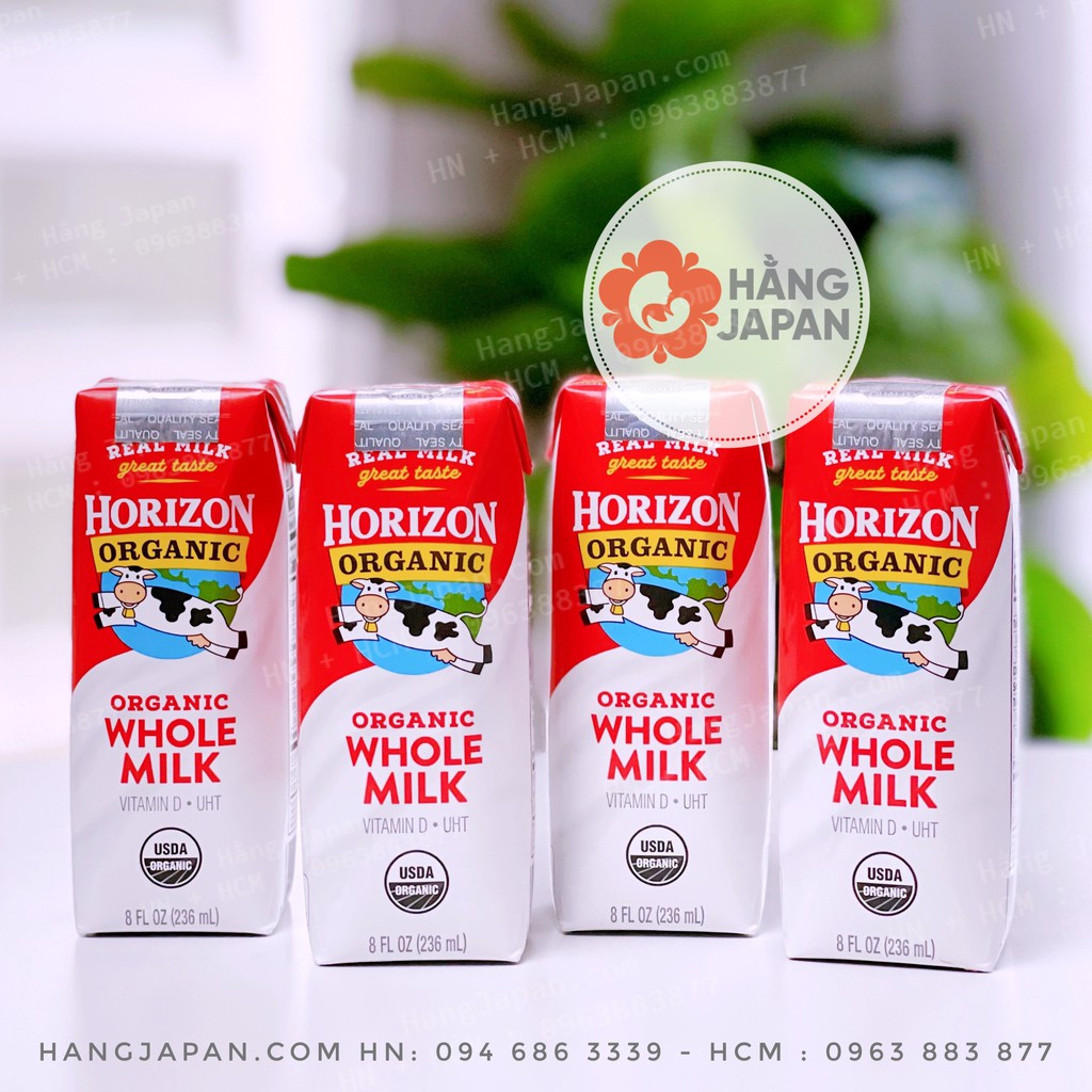 Sữa tươi hữu cơ nguyên kem Horizon Organic Mỹ dạng nước 236ml/hôp