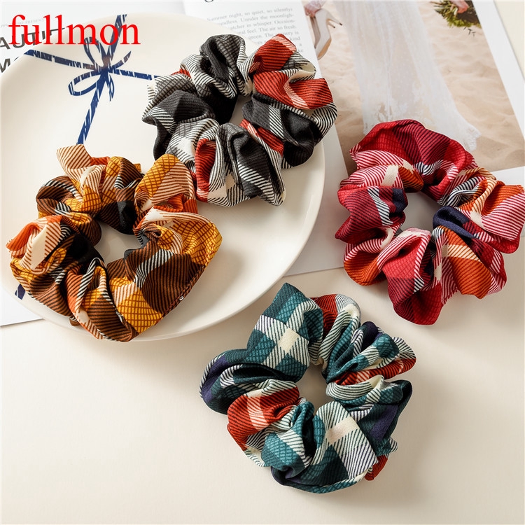 1pc Black &amp; White  Lattice Hair Ring Elastic Hair Bands Hair Accessories