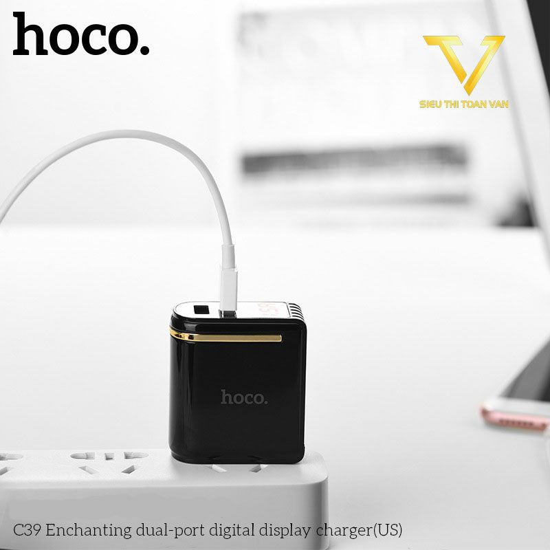 (MẪU MỚI) 💥CỐC SẠC NHANH HOCO CP39 - 12W 2.4A - 2 CỔNG USB - CÓ LED HIỂN THỊ ⚡ (HÀNG TỐT)