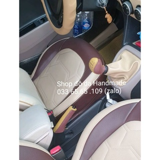 Bọc da cần số + phanh tay xe Hyundai I10 (MT) bằng da bò, bảo hành 12 tháng