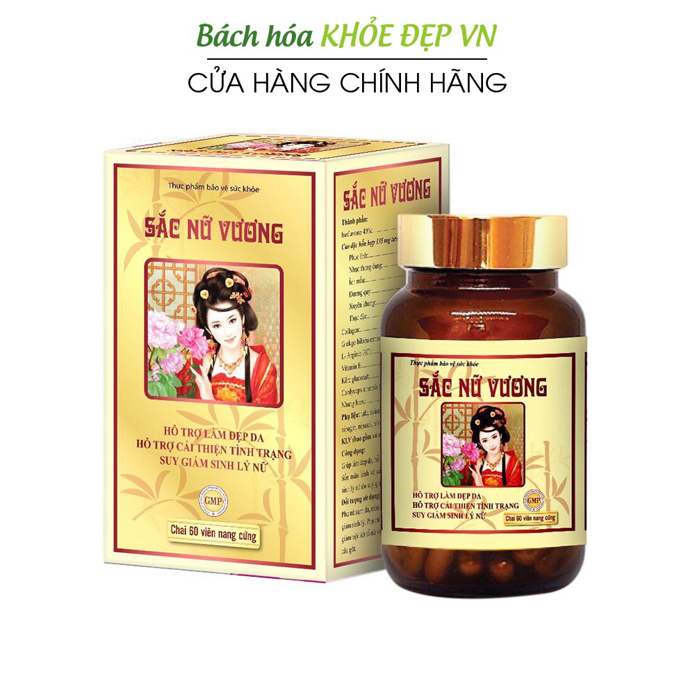 Viên uống đẹp da Sắc Nữ Vương bổ sung Collagen, tăng nội tiết tố nữ - 60 viên