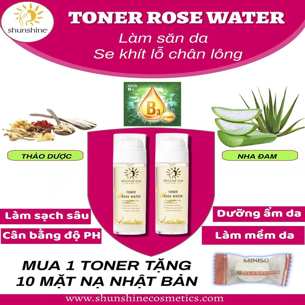 Shunshine Cosmetics nước hoa hồng cân bằng cho da 110ml