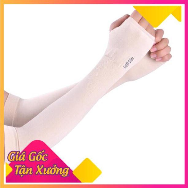 Găng Tay Chống Nắng Hàn Quốc Xỏ Ngón Let's Slim đủ màu Dày Dặn Ngăn Tia UV