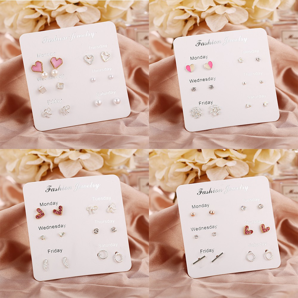 Bộ khuyên tai AY nhiều mẫu xinh xắn tùy chọn thời trang dễ thương cho nữ