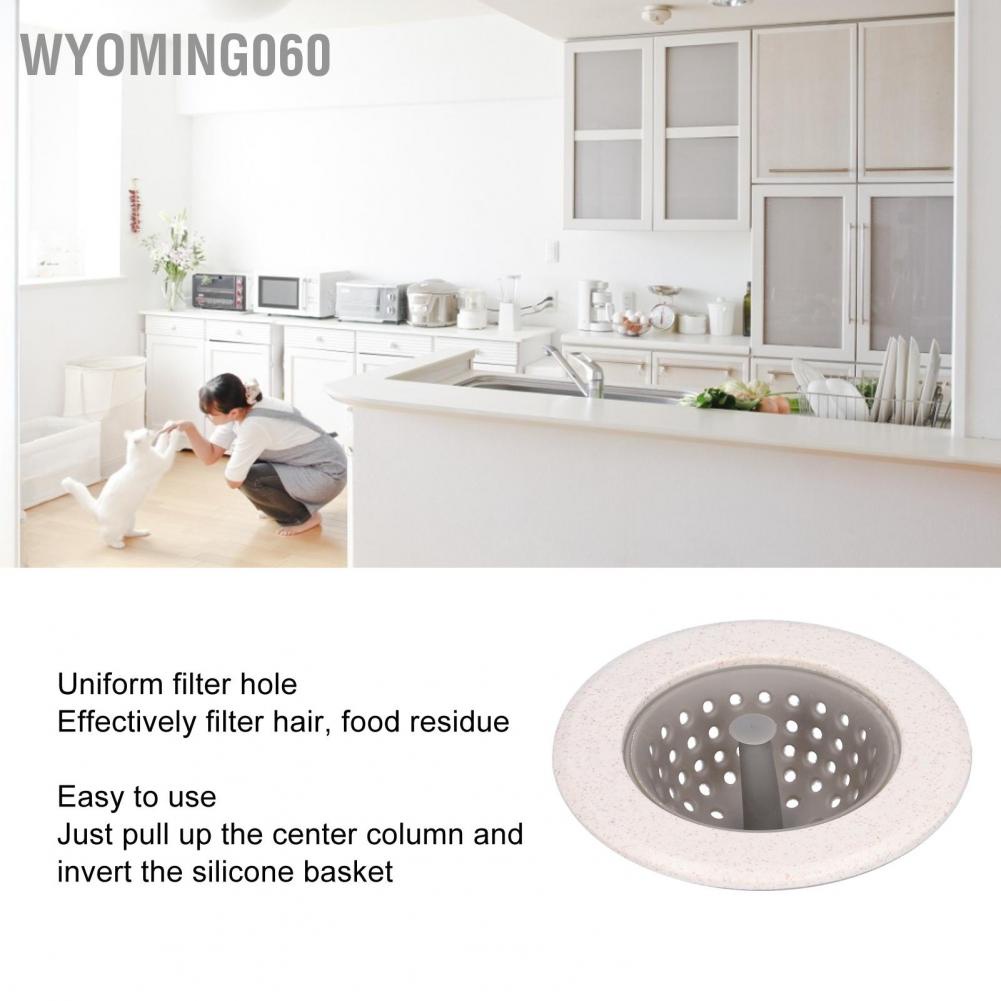 Wyoming060 Kitchen Sink Drain Filter Silicone Anti‑Clogging Floor Strainer Hair Catcher for Home