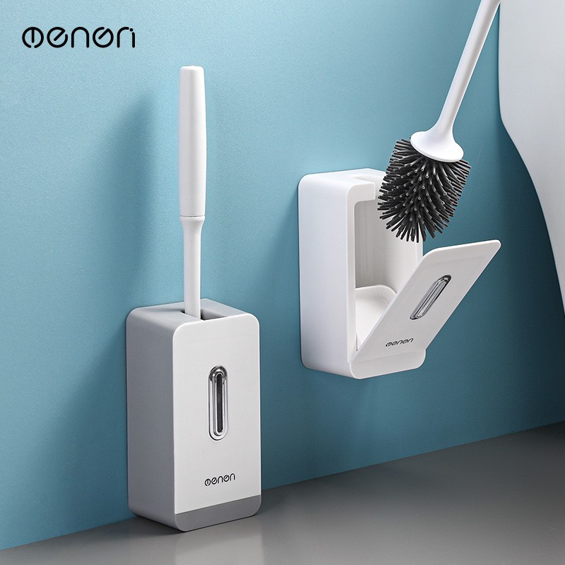 Chổi Cọ Vệ Sinh silicon OENON Kèm Kệ để chổi - Chổi cọ toilet bồn cầu Thông Minh - có tặng kèm miếng dán