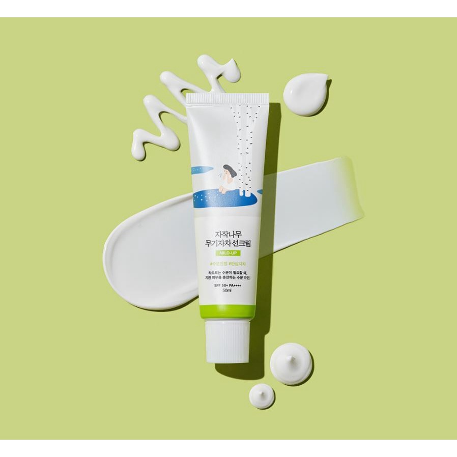 Kem chống nắng vật lí Roundlab round lab cấp ẩm mịn da Birch Juice Moisturizing Mild-Up Sun Cream 50mL
